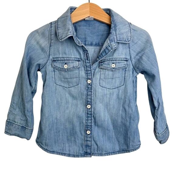Gap Button Down Light Denim Shirt 2T - Picture 1 of 7